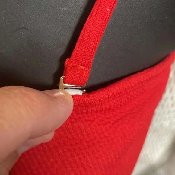 ZAFUL Women Strapless Bikini Lace Up Ribbed High Cut Bandeau 2 Piece Swimsuit - Picture 4 of 10